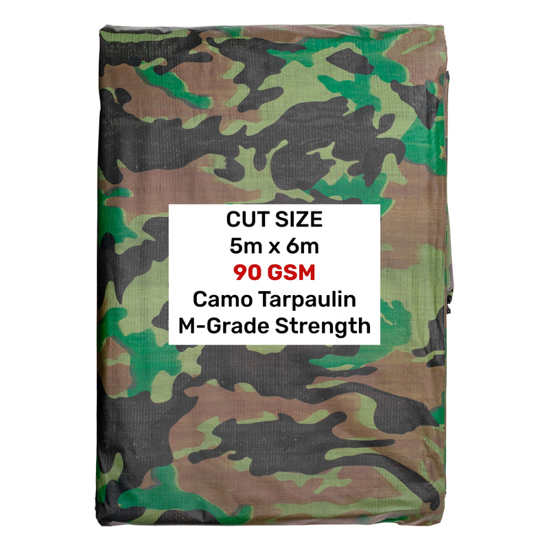 Camouflage M-Grade Tarpaulin 5m x 6m - Hardware > Hardware Accessories > Tarps Tarpaulins