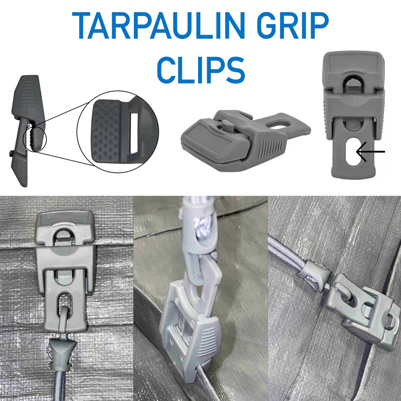 Tarp Clip Gray Slide Type Pack of 10 - Hardware > Hardware Accessories > Tarps Tarpaulins