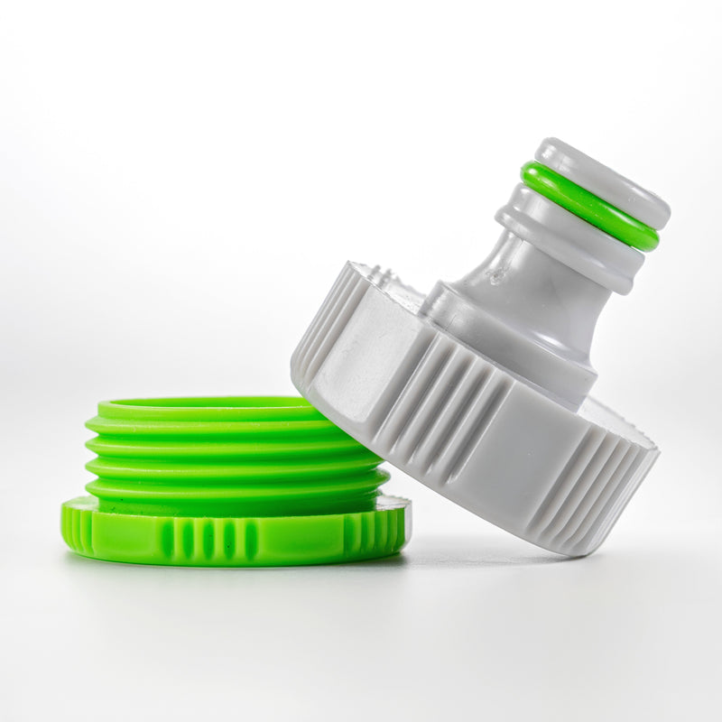 Female Tap Connector 1" or 3/4" BSP Female, Green/Gray - Home & Garden > Lawn & Garden > Watering & Irrigation > Garden Hose Fittings & Valves > Garden Hose Fittings Garden watering