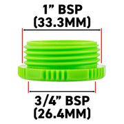 Female Tap Connector 1" or 3/4" BSP Female, Green/Gray - Home & Garden > Lawn & Garden > Watering & Irrigation > Garden Hose Fittings & Valves > Garden Hose Fittings Garden watering