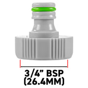 Female Tap Connector 3/4" or 1/2" BSP Female, Green/Gray - Home & Garden > Lawn & Garden > Watering & Irrigation > Garden Hose Fittings & Valves > Garden Hose Fittings Garden watering
