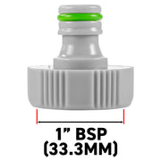 Female Tap Connector 1" or 3/4" BSP Female, Green/Gray - Home & Garden > Lawn & Garden > Watering & Irrigation > Garden Hose Fittings & Valves > Garden Hose Fittings Garden watering