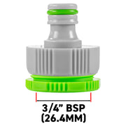 Female Tap Connector 1" or 3/4" BSP Female, Green/Gray - Home & Garden > Lawn & Garden > Watering & Irrigation > Garden Hose Fittings & Valves > Garden Hose Fittings Garden watering