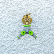 2-Way Tap Connector With Valves 1" or 3/4" BSP Female, Green/Gray - Home & Garden > Lawn & Garden Garden watering