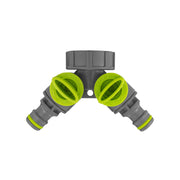 15mm Brass Wall Flange Kit with Grey Dial Tap + Splitter + Connectors - Home & Garden > Lawn & Garden Garden watering