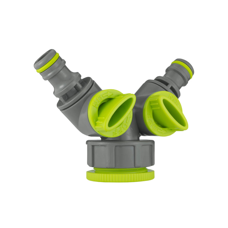 Wall Flange Kit 25mm MDPE + Brass Bib Tap + Two Way Splitter + Connectors - Home & Garden > Lawn & Garden Tech Hose & Fittings