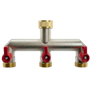 Wall Flange Kit 20mm MDPE + Quick Connect Triple Metal Splitter Tap - Home & Garden > Lawn & Garden Tech Hose & Fittings