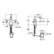 Loft Chrome Bidet Mixer Tap With Pop-Up Waste - Bathrooms