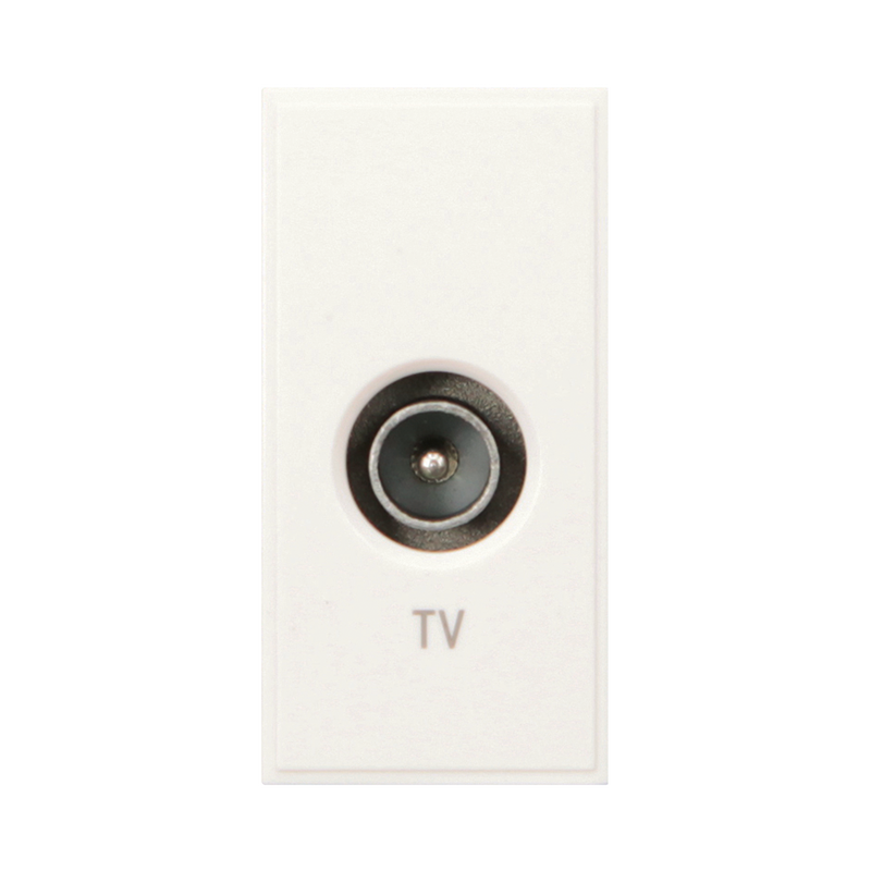Caradok Screened TV Outlet 25x50, White - Caradok - The Classics - White Plastic