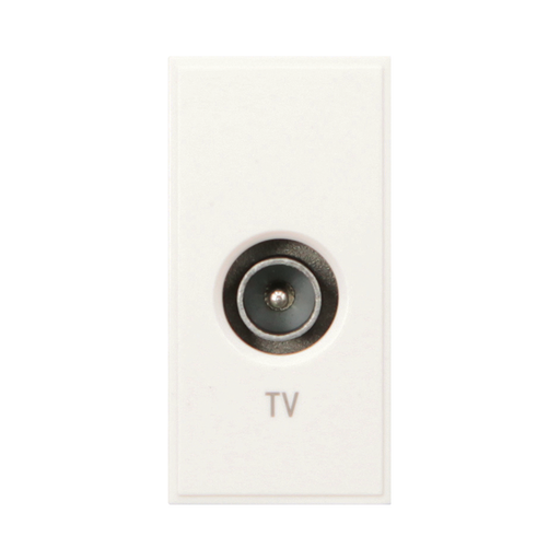 Caradok Screened TV Outlet 25x50, White - Caradok - The Classics - White Plastic