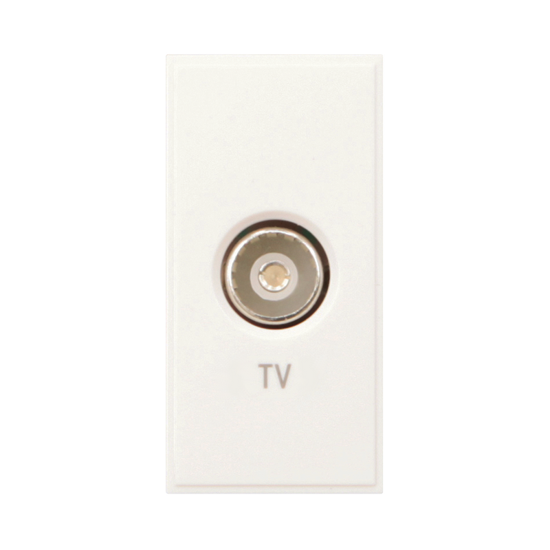Caradok TV Outlet PCB 25x50, White - Caradok - The Classics - White Plastic