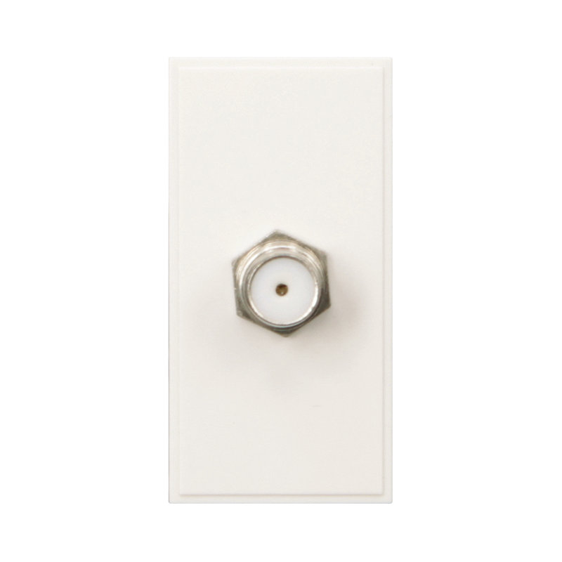 Caradok Satellite Outlet F to F Connector 25x50, White - Caradok - The Classics - White Plastic