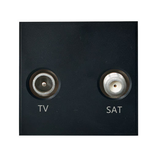 Caradok Satellite Outlet + TV Outlet 50x50, Black -