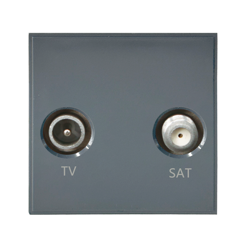 Caradok Satellite Outlet + TV Outlet 50x50, Grey -