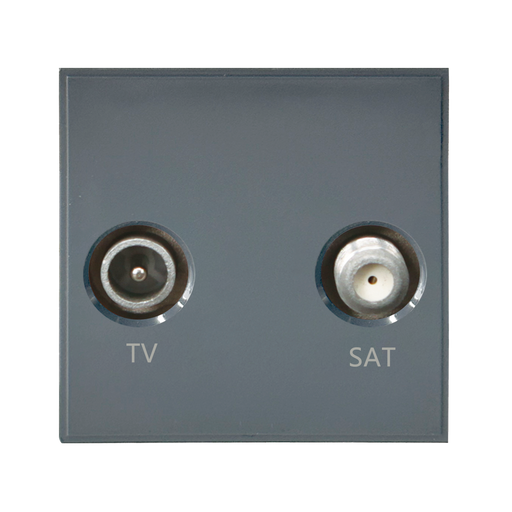Caradok Satellite Outlet + TV Outlet 50x50, Grey -