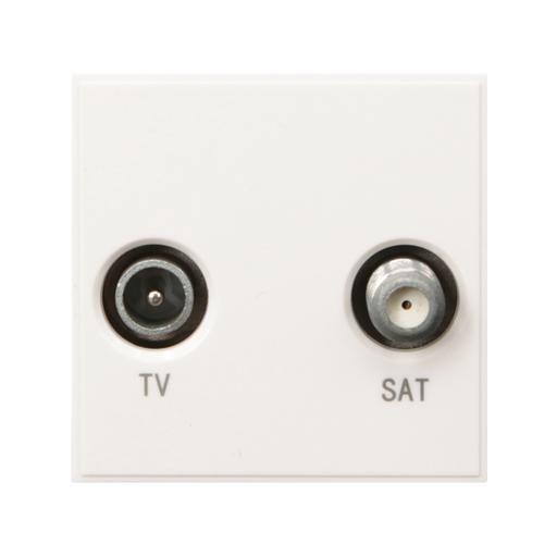 Caradok Satellite Outlet + TV Outlet 50x50, White - Caradok - The Classics - White Plastic