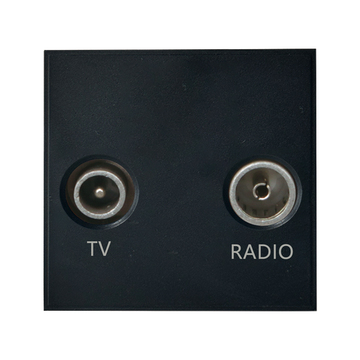 Caradok Radio Outlet + TV Outlet 50x50, Black -