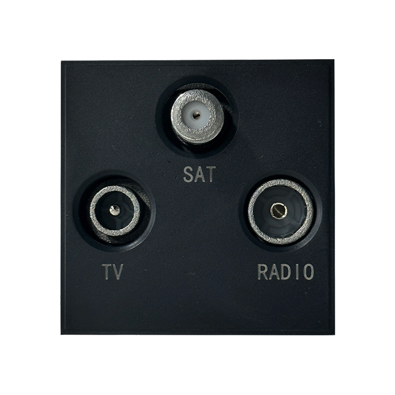 Caradok Satellite + Radio + TV Outlet 50x50, Black -