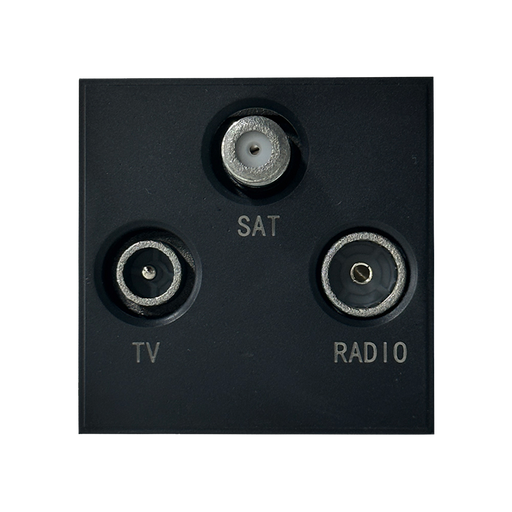 Caradok Satellite + Radio + TV Outlet 50x50, Black -