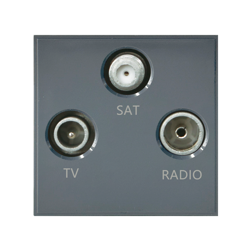 Caradok Satellite + Radio + TV Outlet 50x50, Grey -