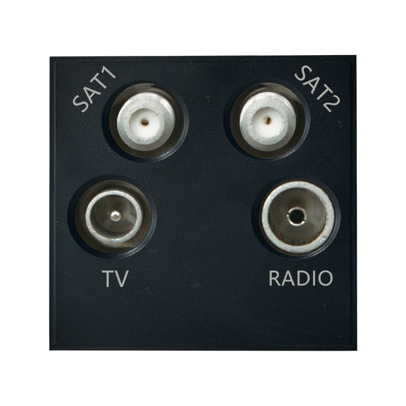 Caradok Satellite1 + Satellite2 + Radio + TV 50x50, Black -