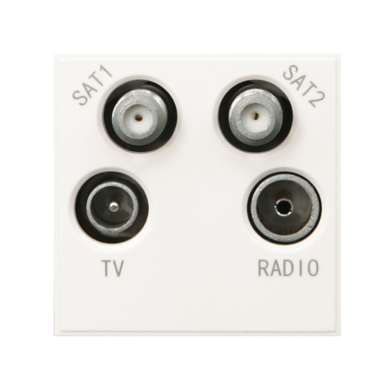 Caradok Satellite1 + Satellite2 + Radio + TV 50x50, White - Caradok - The Classics - White Plastic
