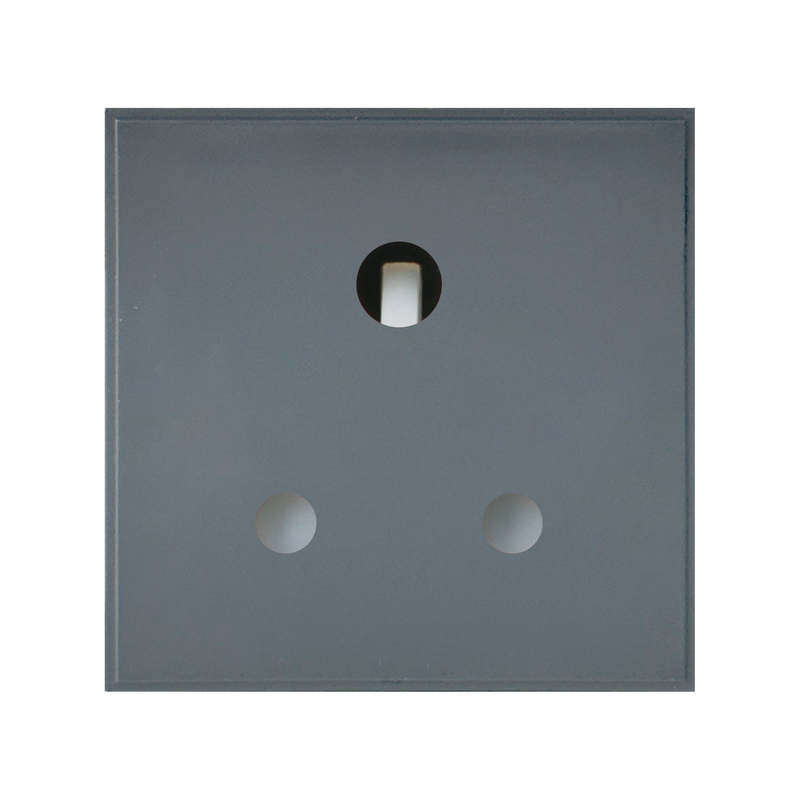 Caradok 5A Socket Round Pin 50x50, Grey -