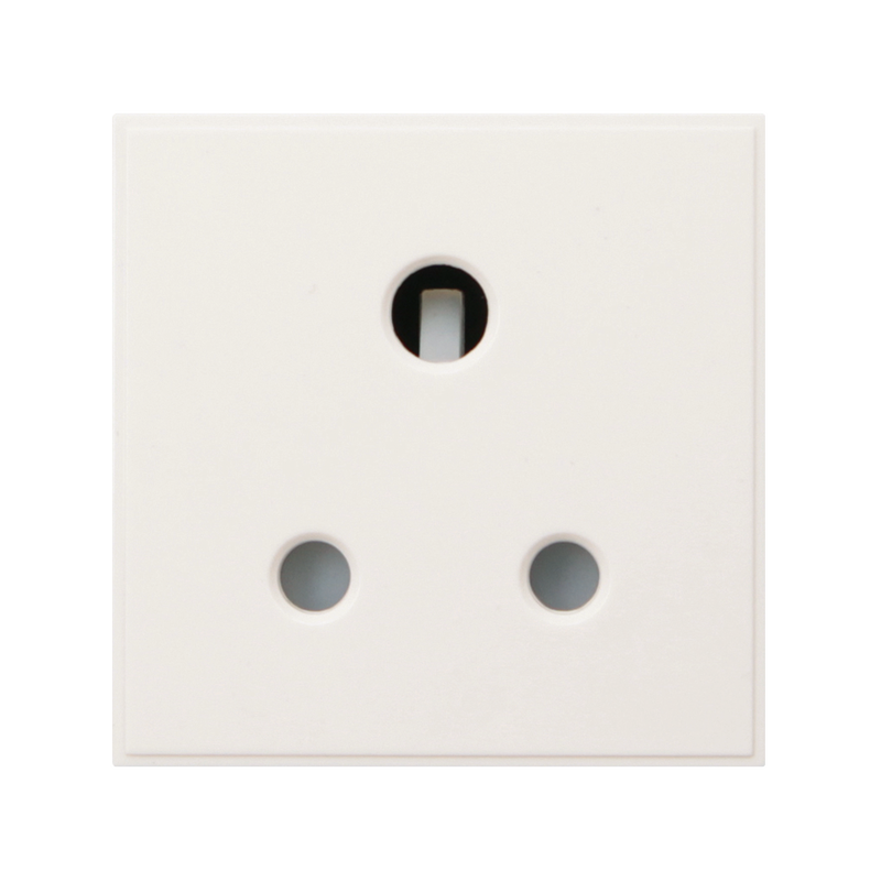 Caradok 5A Socket Round Pin 50x50, White - Caradok - The Classics - White Plastic