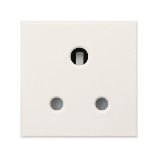 Caradok 5A Socket Round Pin 50x50, White - Caradok - The Classics - White Plastic