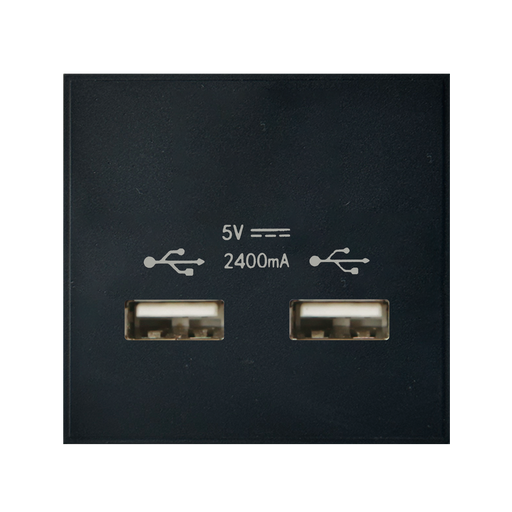 Caradok 2G 2400mA USB Charger 50x50, Black -