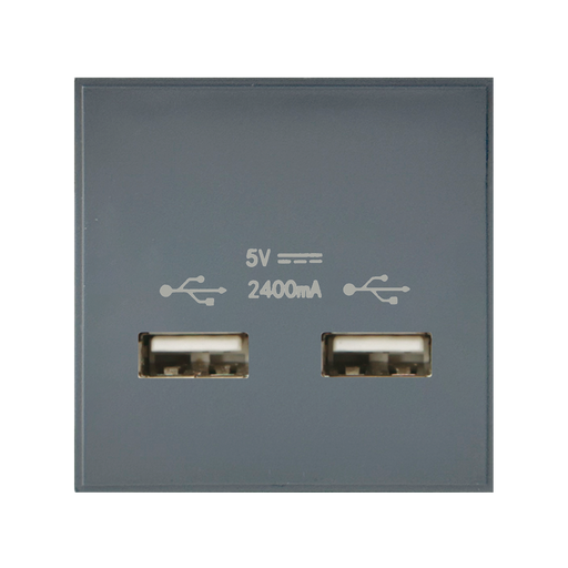 Caradok 2G 2400mA USB Charger 50x50, Grey -