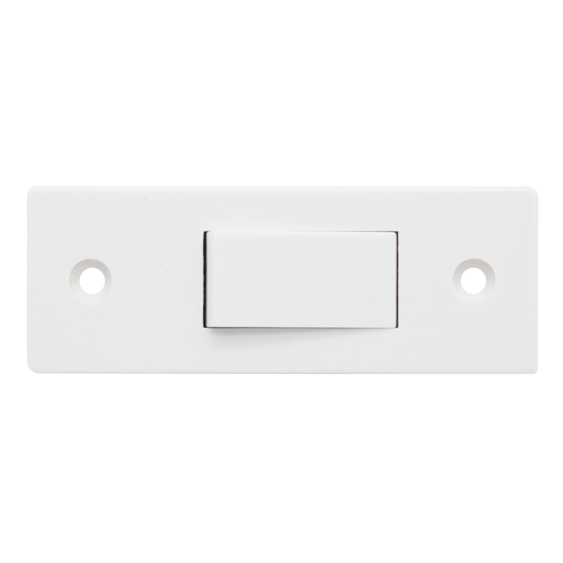 Caradok 1G Architrave Switch c/w Pattress Squared Edge - Caradok - The Classics - White Plastic