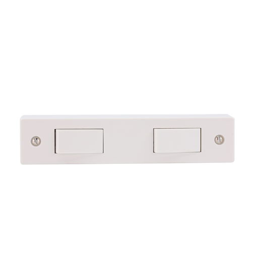 Caradok 2G Architrave Switch c/w Pattress Squared Edge - Caradok - The Classics - White Plastic