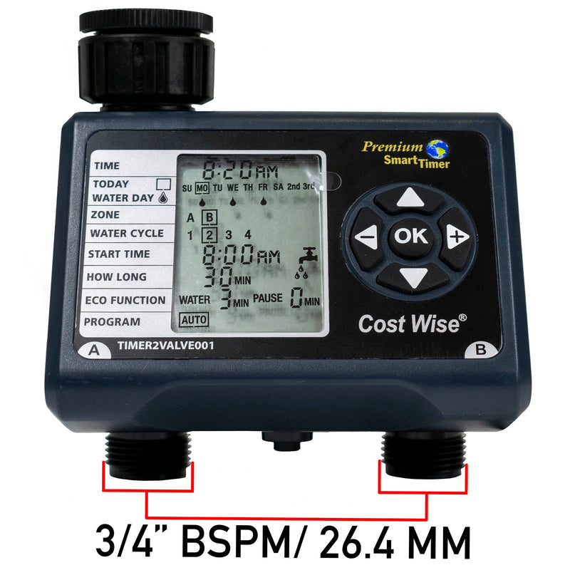Cost Wise Double Outlet Water Timer - Home & Garden > Lawn & Garden > Watering & Irrigation > Sprinkler Accessories > Sprinkler Controls Garden watering