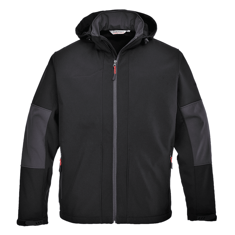 Portwest TK53 Hooded Water Resistant Softshell Jacket (3L) - SOFTSHELL JACKETS