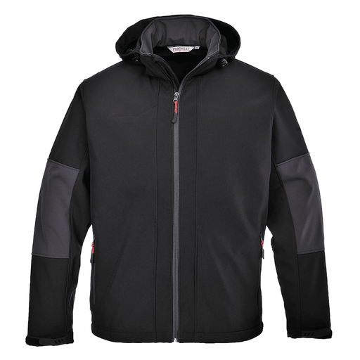 Portwest TK53 Hooded Water Resistant Softshell Jacket (3L) - SOFTSHELL JACKETS