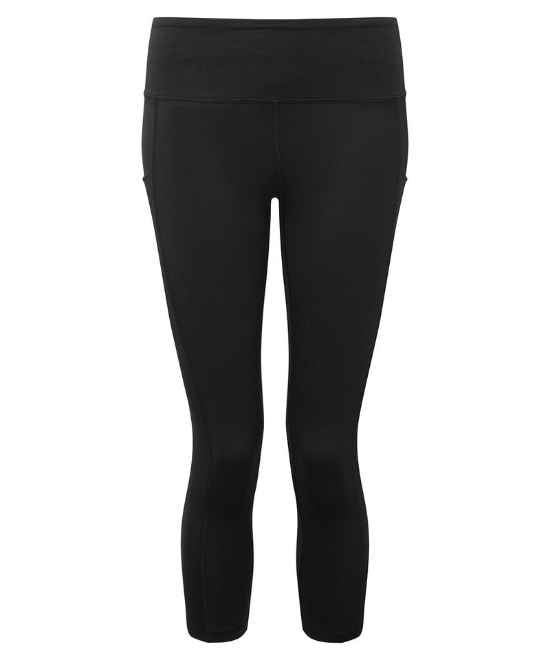 Womens Black Recycled Performance Work Leggings 3/4 Length Sizes XXS to 4XL - Sustainable Workwear Range