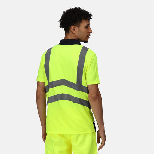 Regatta TRS189 Pro Hi-Vis Short Sleeve Polo Shirt Yellow/Navy XL - SALE HI-VIS T-SHIRTS