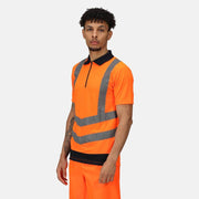 Regatta TRS189 Pro Hi-Vis Short Sleeve Polo Shirt Orange/Navy Large - Apparel & Accessories > Clothing > Clothing Tops > Polos SALE HI-VIS T-SHIRTS