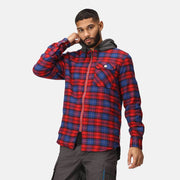 Regatta TRS205 Hooded Shirt Jacket Classic Red Check XL - Apparel & Accessories > Clothing > Clothing Tops > Hoodies SALE HOODIES