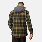 Regatta TRS205 Hooded Shirt Jacket Dark Khaki Check / Small - SALE JACKETS