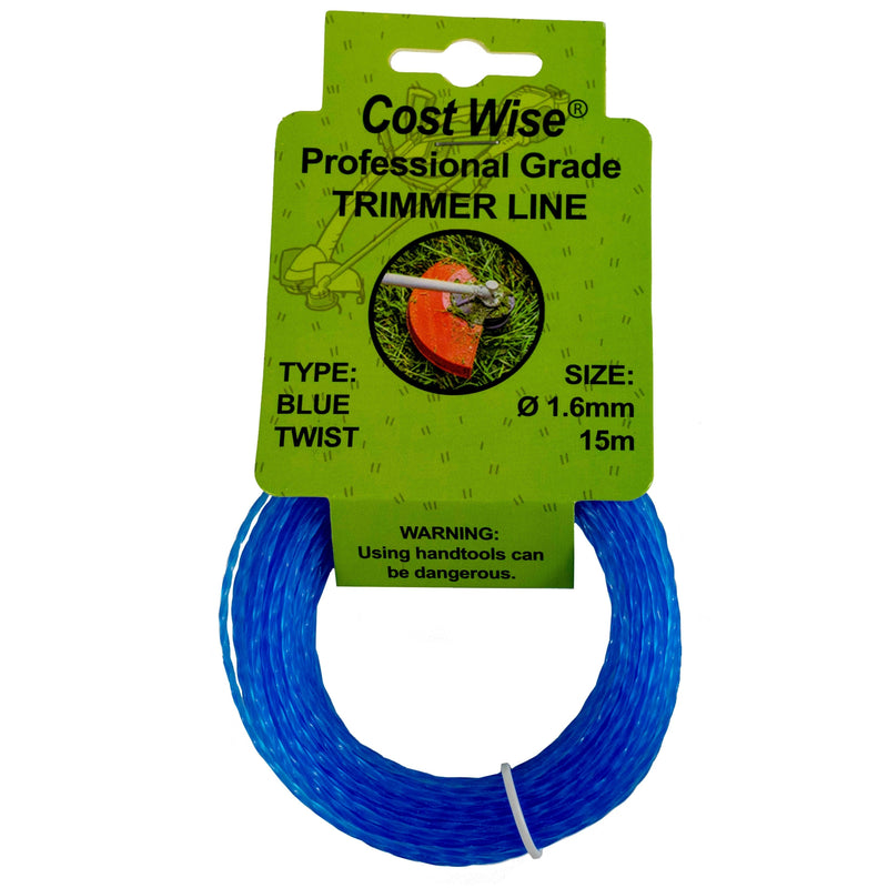 Strimmer Line Blue Twist 1.6mm x 15m - Home & Garden > Lawn & Garden > Outdoor Power Equipment Accessories > Weed Trimmer Accessories > Weed Trimmer Blades & Spools > Weed Trimmer Spools Garden tools & Accesories