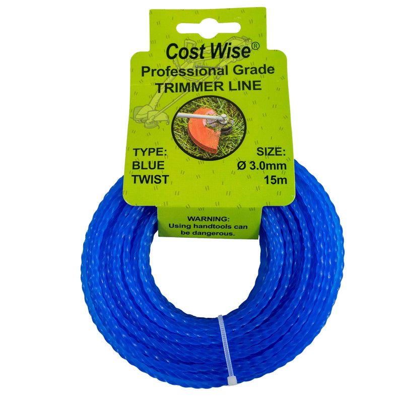 Strimmer Line Blue Twist 3.0mm x 15m - Home & Garden > Lawn & Garden > Outdoor Power Equipment Accessories > Weed Trimmer Accessories > Weed Trimmer Blades & Spools > Weed Trimmer Spools Garden tools & Accesories