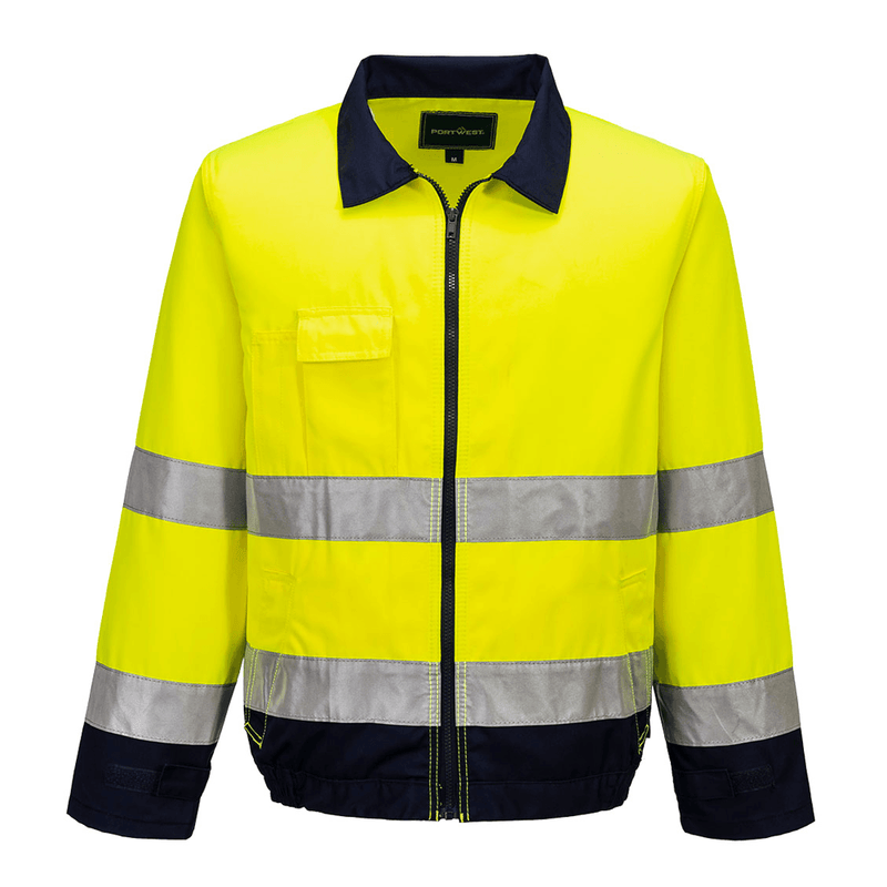 Portwest TX70 Madrid Hi-Vis Contrast Bomber Jacket - HI-VIS JACKETS & COATS