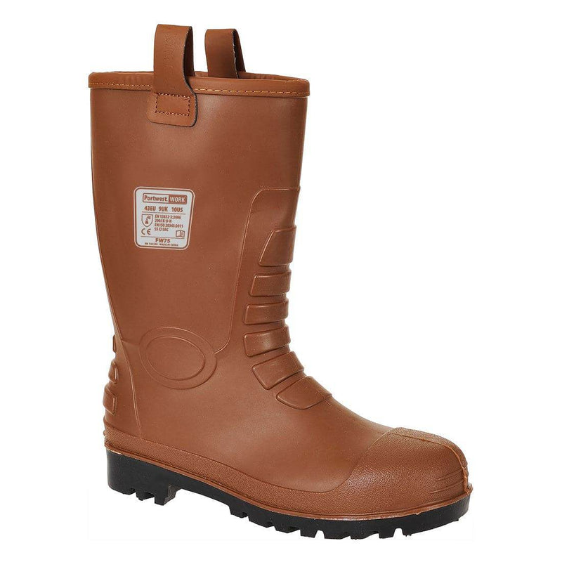 Portwest FW75 Neptune Fur Lined Waterproof Rigger Low Wellington Boot S5 CI - RIGGER BOOTS