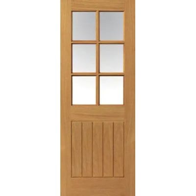 Cottage Thames Oak 6 Light Pre Finished Glazed Internal Door - All Sizes -
