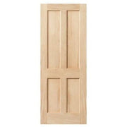 Plain wooden door on a white background