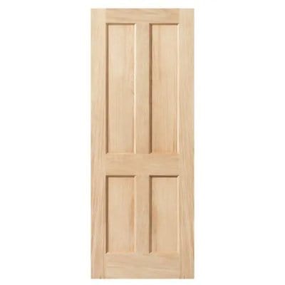 Plain wooden door on a white background