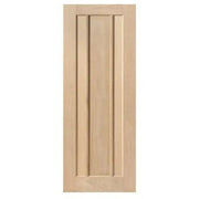 Wooden door with a simple design on a white background
