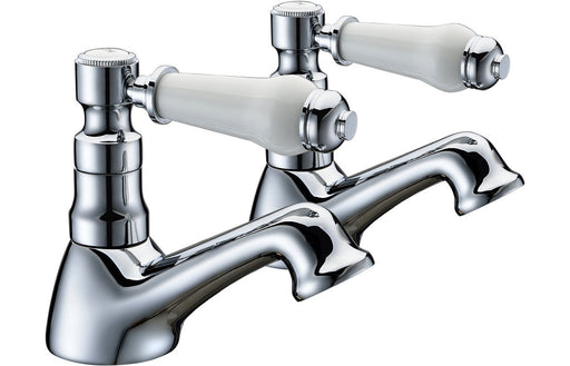 Trethurgy Basin Pillar Taps - Chrome -